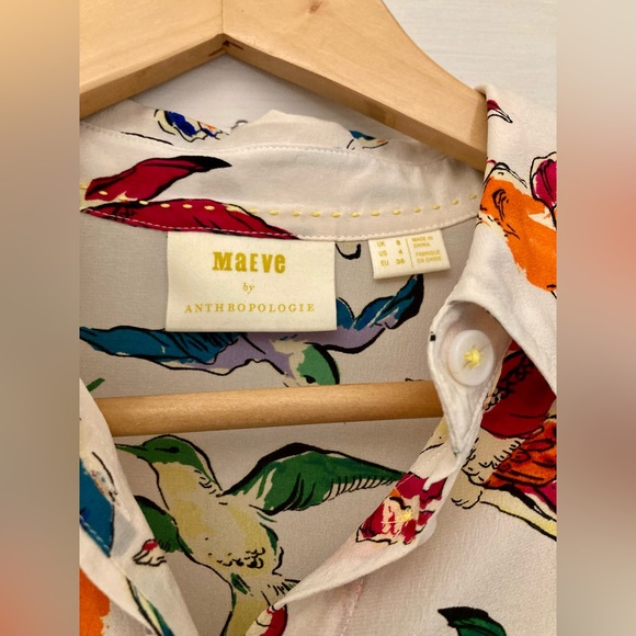 Maeve by Anthropologie Silk Bird shirt - Picture 2 of 5